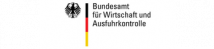 Logo des Bundesamtes für Wirtschaft und Ausfuhrkontrolle mit Adler und farbigen Balken in Schwarz, Rot und Gold.