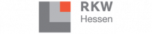 RKW Hessen Logo mit grauem Quadrat und orangerot eingefärbtem Bereich